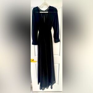 NAKED WARDROBE Wrap Dress w/ High Slit and Button Detail